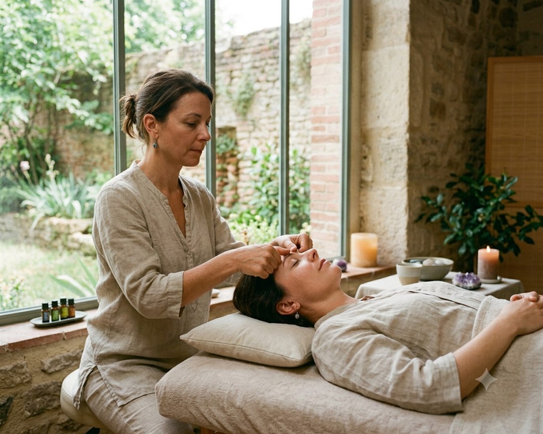 Pression digitale sur les points d'acupuncture
