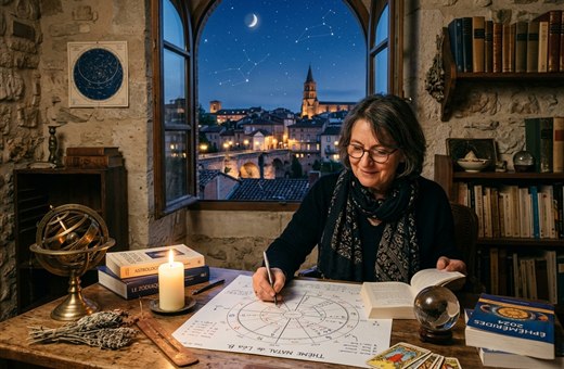 Illustration : Astrologie : thème natal, transits et comment se former