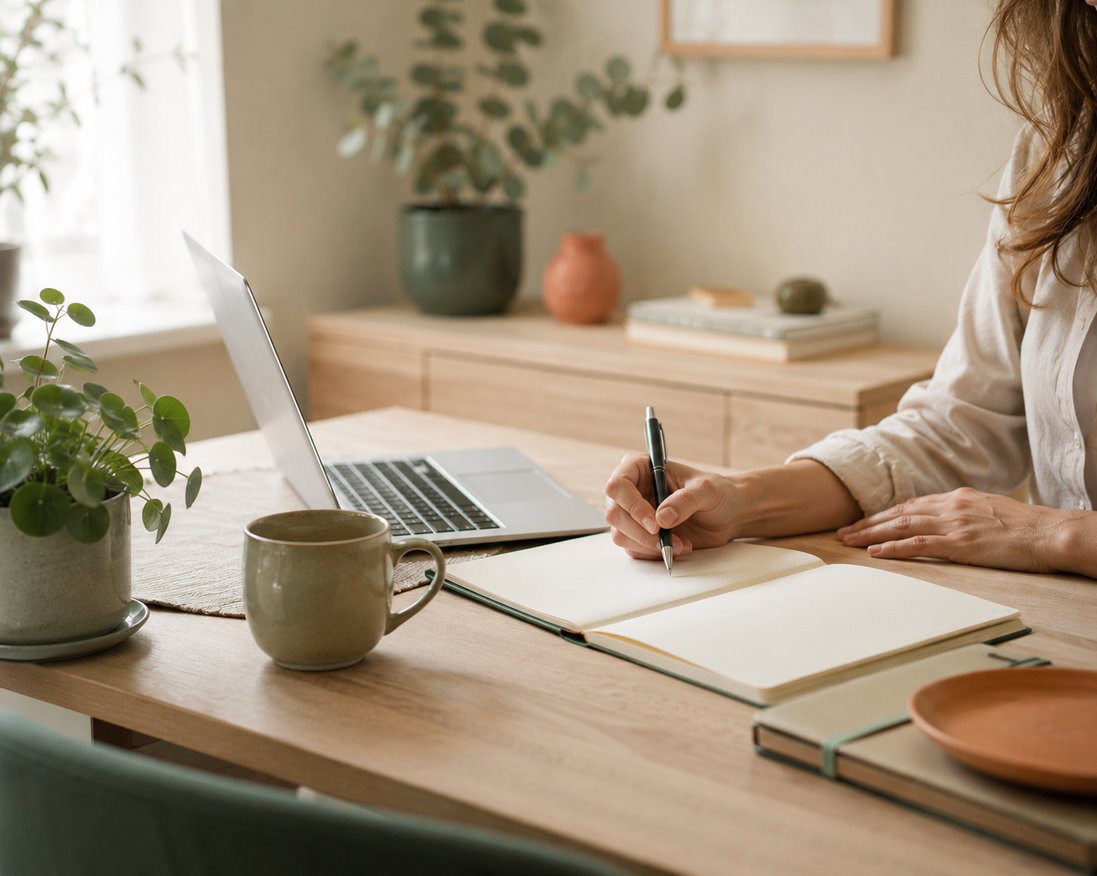 Praticienne bien-être préparant les formalités de création de son activité