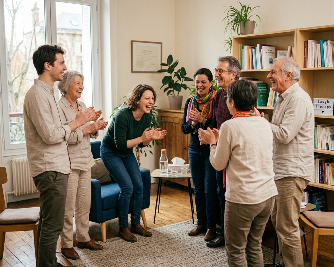 Séance de thérapie par le rire en groupe